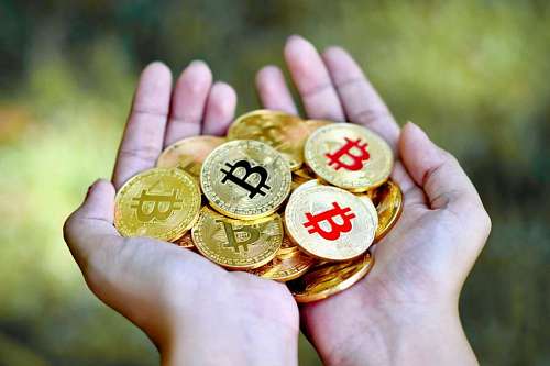 Bitcoin, cryptocurrency concept