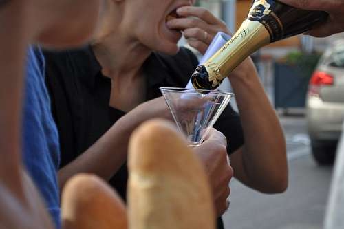 bared people, group, friend, friends, champagne, drink, 