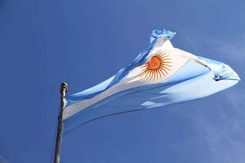 Flag of Argentina waving outdoors