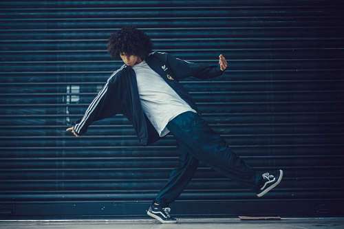 Young man dancing in the street