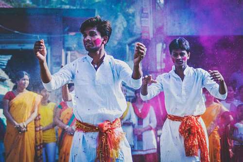 typical Man dancing during a holiday in India