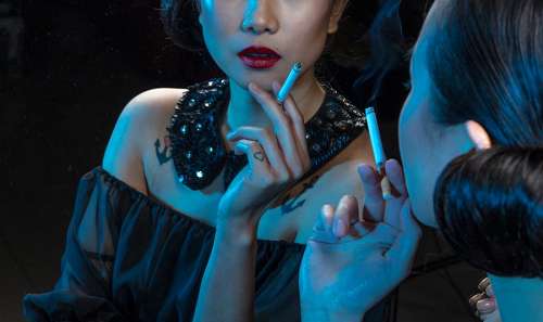 nightclub Woman smoking