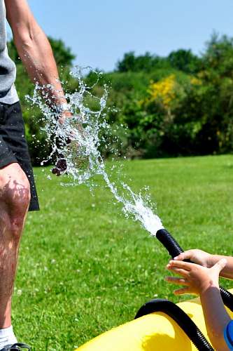 hose, water game, summer, man, family, day, wet, w