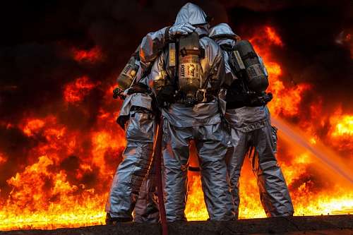 headwear Firefighters in a fire