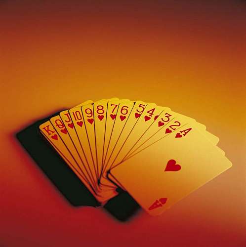 deck close-up of a deck of cards with studio background