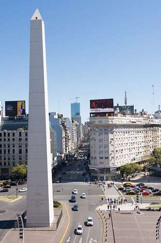 avenue Obelisk and 9 de Julio Avenue in Buenos Aires, Argentina