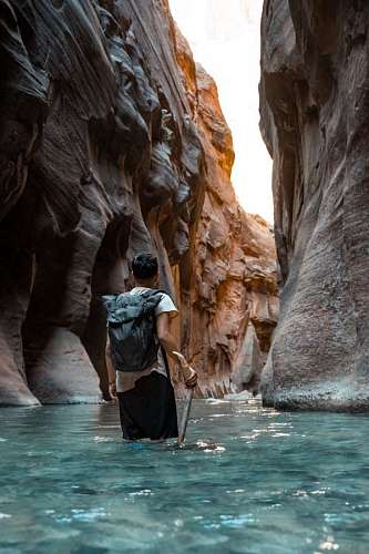remote beautiful view of the Jáchal river from inside a canyon