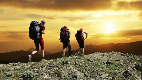 hiker trekking
