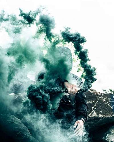 toronto Man with green smoke bomb