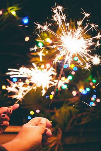sparkler sploding at night