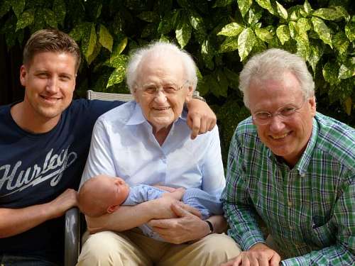 value Four generations of family, great-grandfather, grandfather, father, son