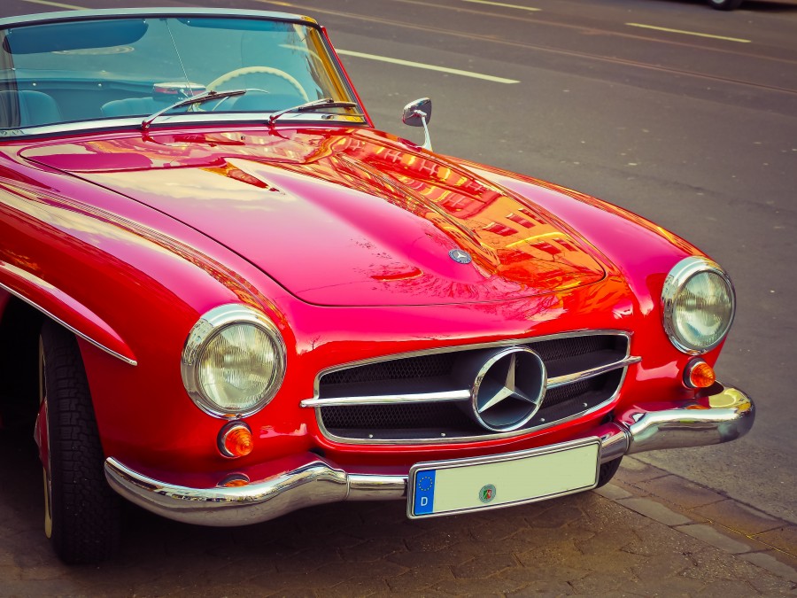 Mercedes Benz, auto, car, truck, convertible, sports, logo, symbol, red, old, retro, collection, luxury,