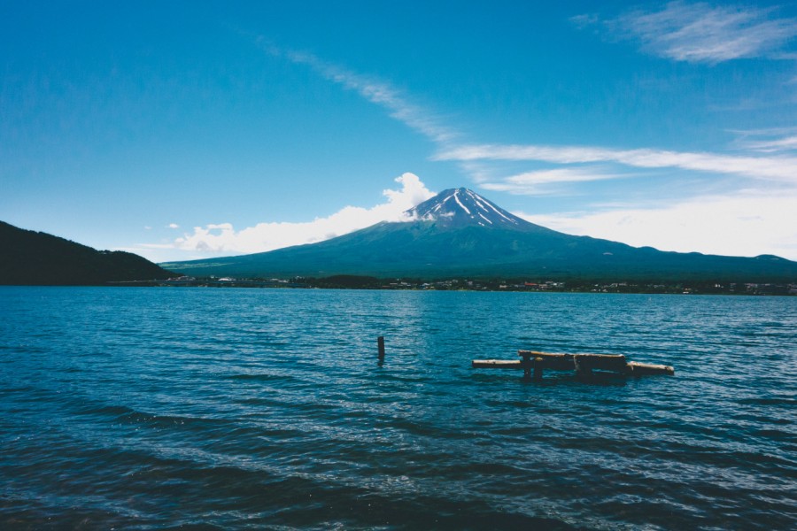volcano, landscape, nobody, japan, lake, day, foreground, front view,