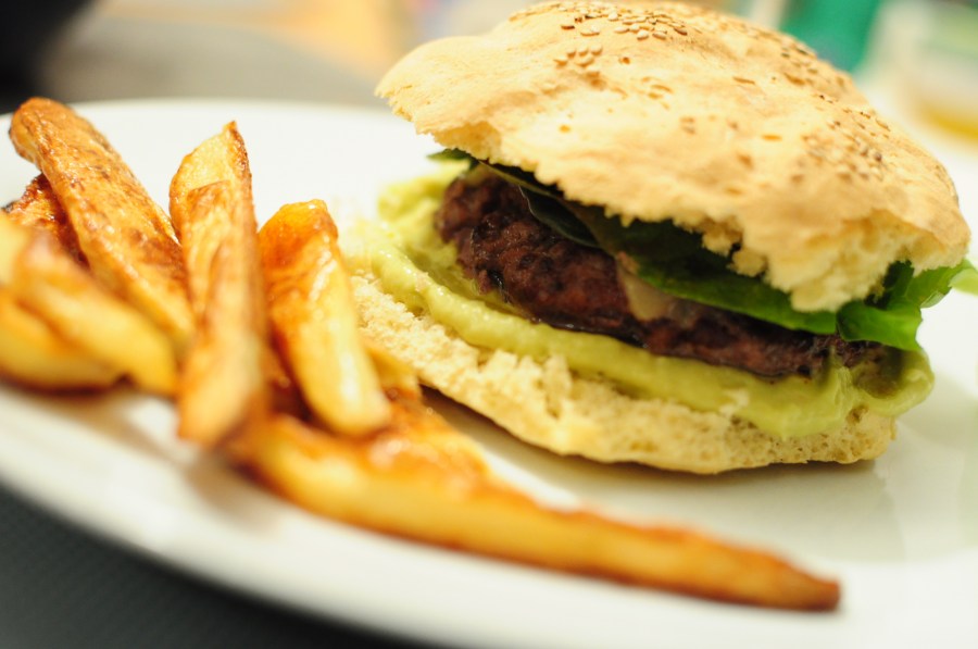 Foreground, burger, food, meat, fries, potato chips, fried, junk, fast, fast food, dish, gourmet, 