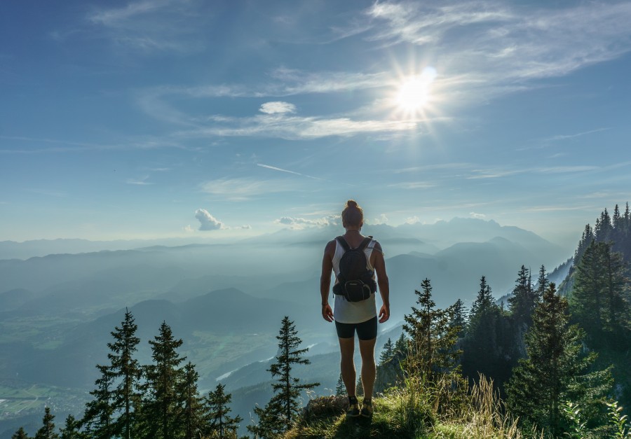 woman, travel, vacation, one person, people, mountain, explore, exploration, trekking, day, summer, nature, landscape, skyline, young, 20 years, 