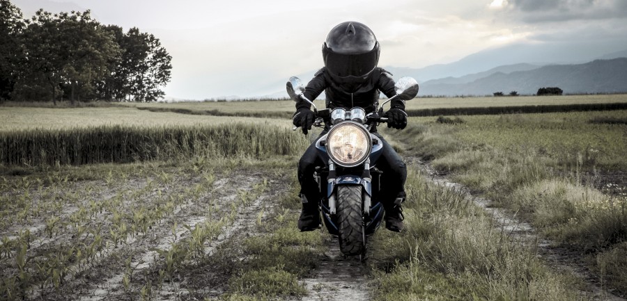 one person, man, bike, helmet, black, fashion, concept, risky, reckless, exterior,
