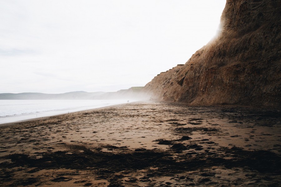 landscape, coast, sea, sunset, sunset, sunset, wave, waves, beach, day, two, people, sand,