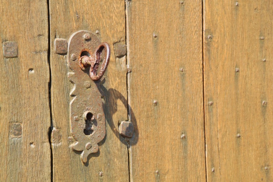 key, old, ancient, iron, metal, door, lock, rust, nobody, wood, 