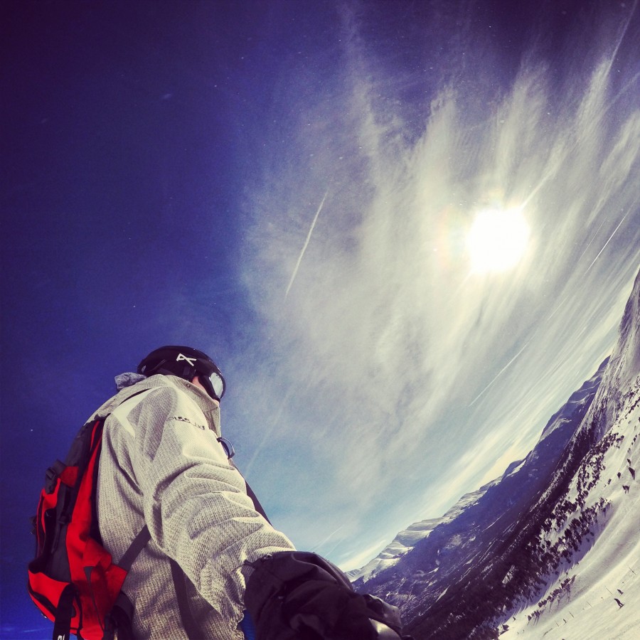 one person, people, man, sport, extreme, selfie, sky, sky, snow, ski, sport, winter, sunglasses, a cap, sunglasses, sunglasses, coat,