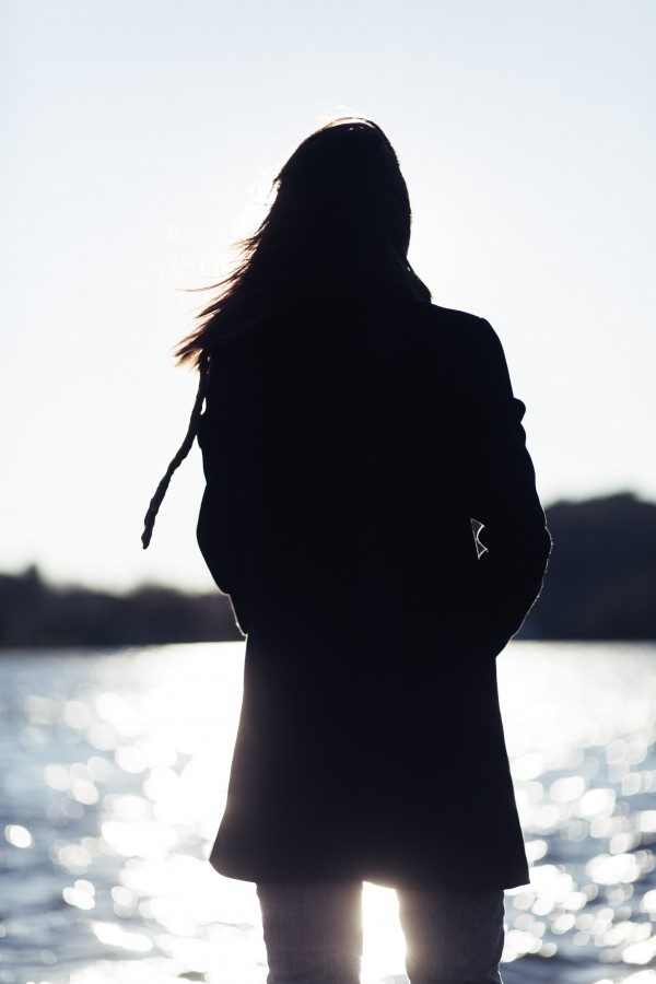 woman, winter, person, young, lonely, looking, sea, coast, travel, travel, vacation, exterior, day, loneliness,