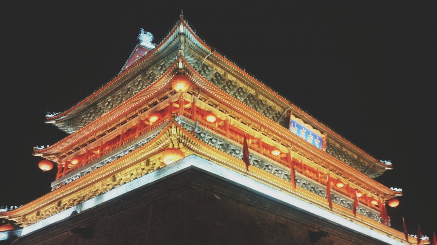 japan, asia, asian, architecture, nobody, temple, night, illuminated,