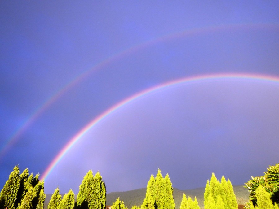 sunset, rainbow, landscape, outdoor, nature, colors, colorful, rainbow,