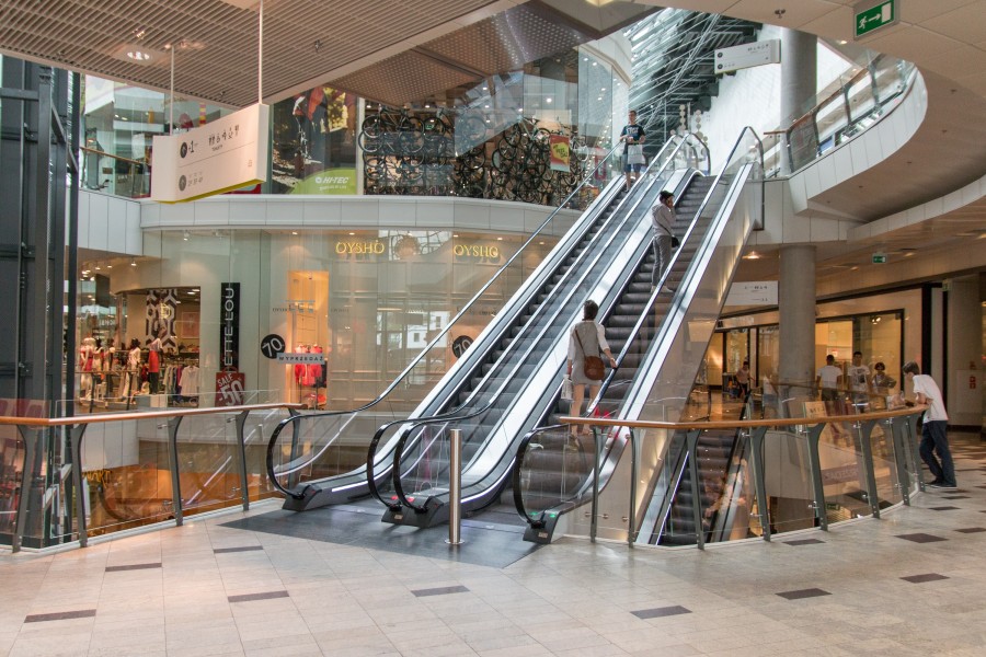 escalator, stairs, interior, shopping, shopping, walking, shopping center,