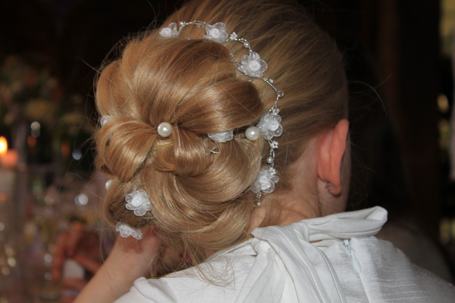 hairstyle, woman, blond, hair, bun, close-up, young people,