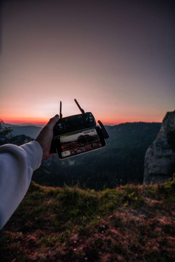 pilot, drone, control, sunset, operator, work, profession, photographer, videographer, outdoors, technology,
