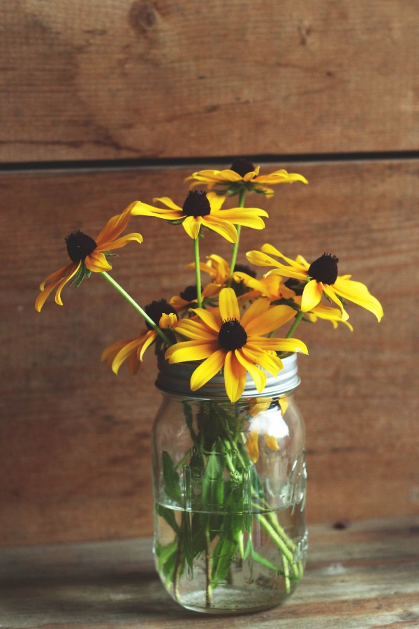 vase, flower, flowers, daisy, yellow, yellow, glass, decoration, spring,
