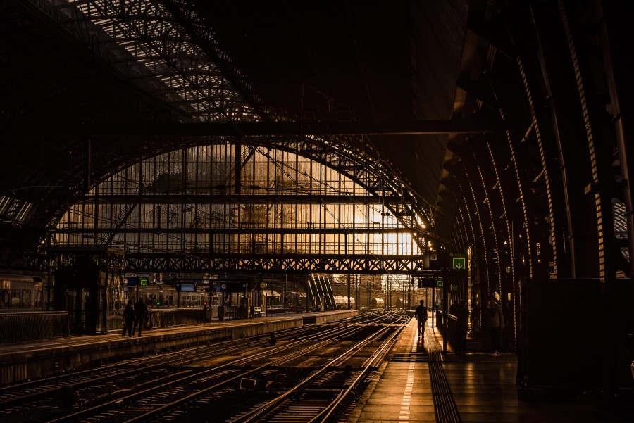 Train station, Estacion, architecture, evening, cityscape, urban, wait, wait,
