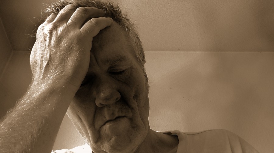 man, adult, 50 years old, despair, depression, anxiety, pain, headache, sickness, sick,