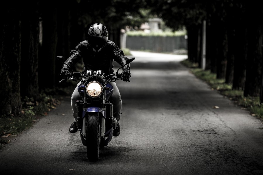 bike, biker, black, helmet, speed, asphalt, person, man,