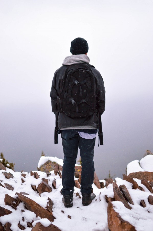snow, hiking, trekking, one person, people, man, snow, cold, winter, mountain, summit, adventure,