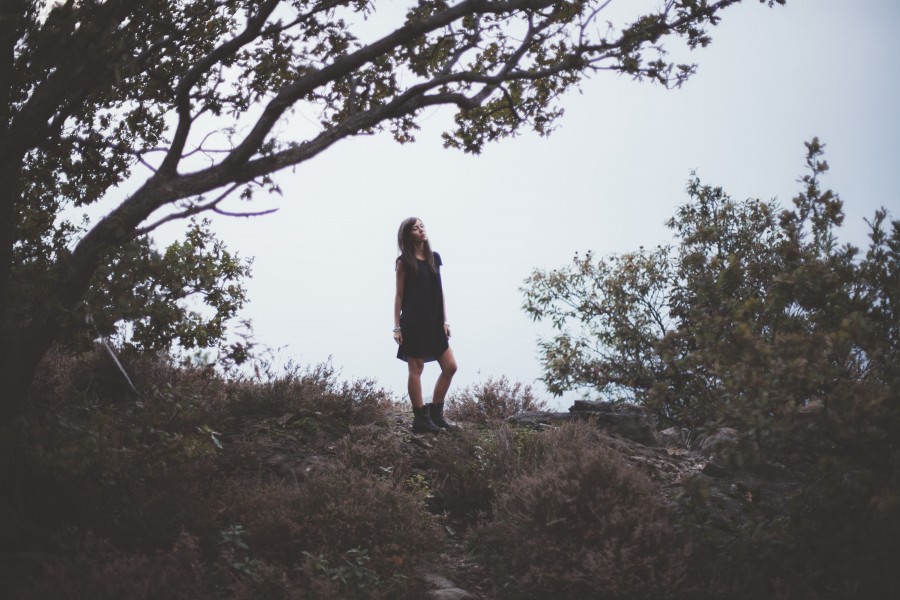 one person, people, woman, young, trendy, exterior, freedom, free, outdoors, day, nature, vacations, travel, 