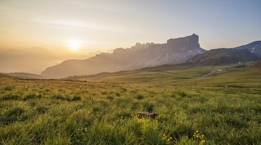 landscape, countryside, rural, sunset, sunset, sunset, nobody, outdoors, mountains, mountain, Day, Idyllic, grass, herb, 
