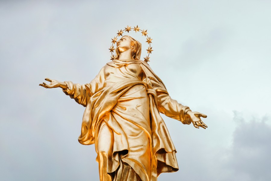 milan, italy, statue, gold, madonnina, duomo, europe, art, crown,