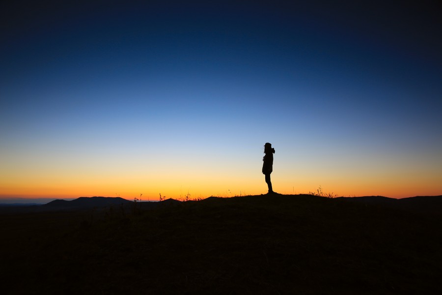 one person, people, man, sunset, sky, polarized, outdoors, outdoor, nature, horizon, concept, freedom, silhouette,