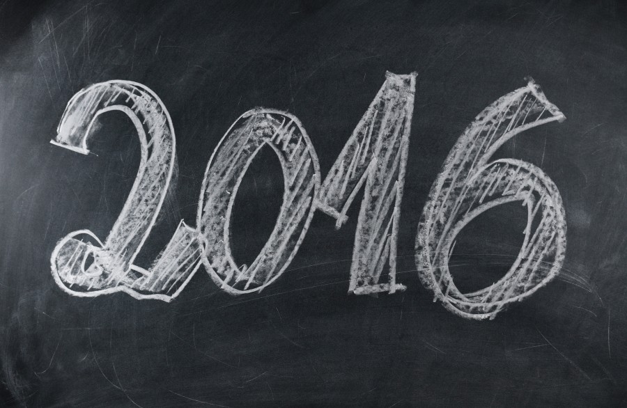 2016, year, blackboard, writing, chalk, chalkboard, new year,