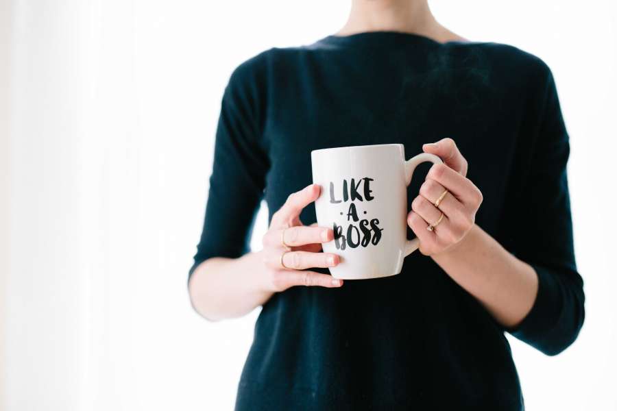 Girl power, cup, attitude, pose, boss, female, female, cafe, concept, lead, leader, leadership, driving, business,