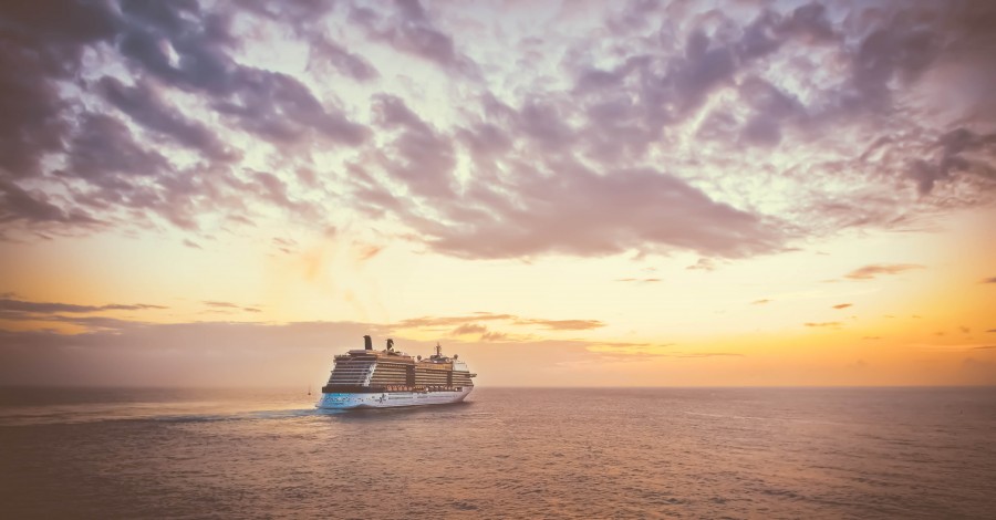 Sailing, Cruising, Holiday, Ocean, Sunset, Vessel, boat, cruise, sea, ship, sky, sun, vacation, 