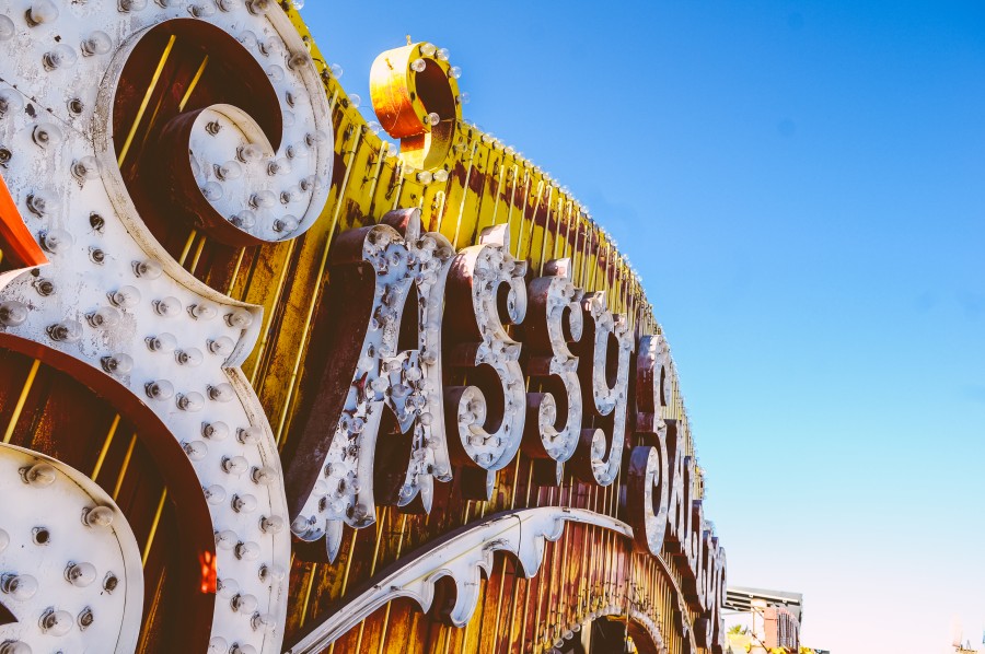 Yellow, background, blue, hipster, lights, marquee, retro, sassy, sign, trendy, 