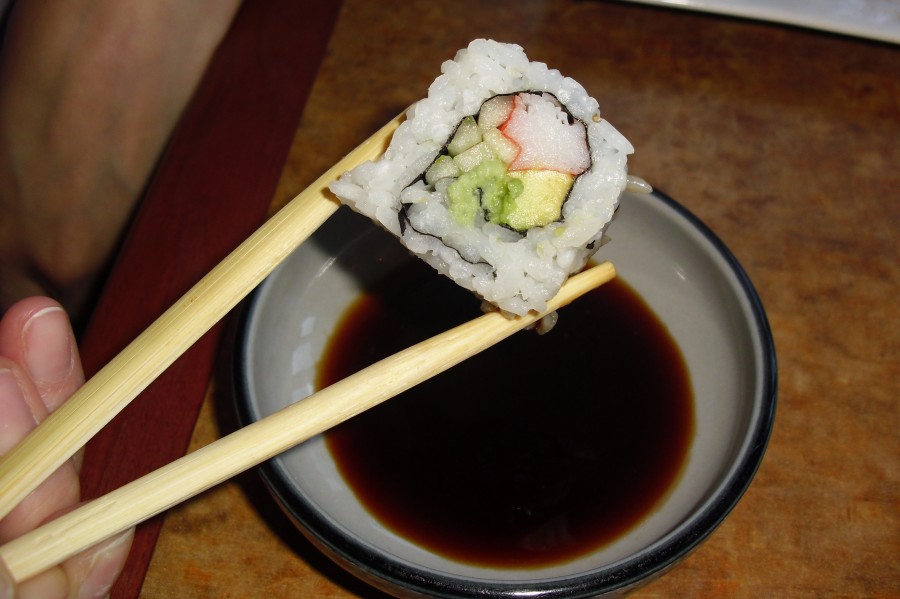 roll, philadelphia, salmon, sea, food, nori, popular, meal, delicacy, yummy, soy, ginger, avocado, grass, kelp, sushi, traditional, asia, dinner, tasty, seaweed, wasabi, sashimi, rice, wooden, maki, chopstick, board, japanese, american, seafood
