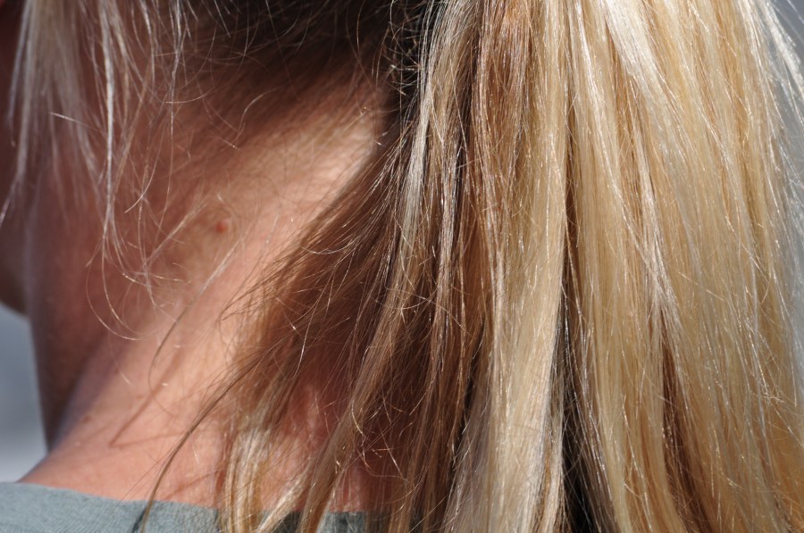 one person, woman, young, hair, hair, back view, blond, blonde, gold,