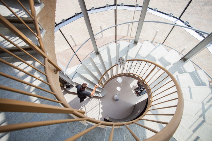 architecture, stairs, spiral, shape, spiral, person, up, 