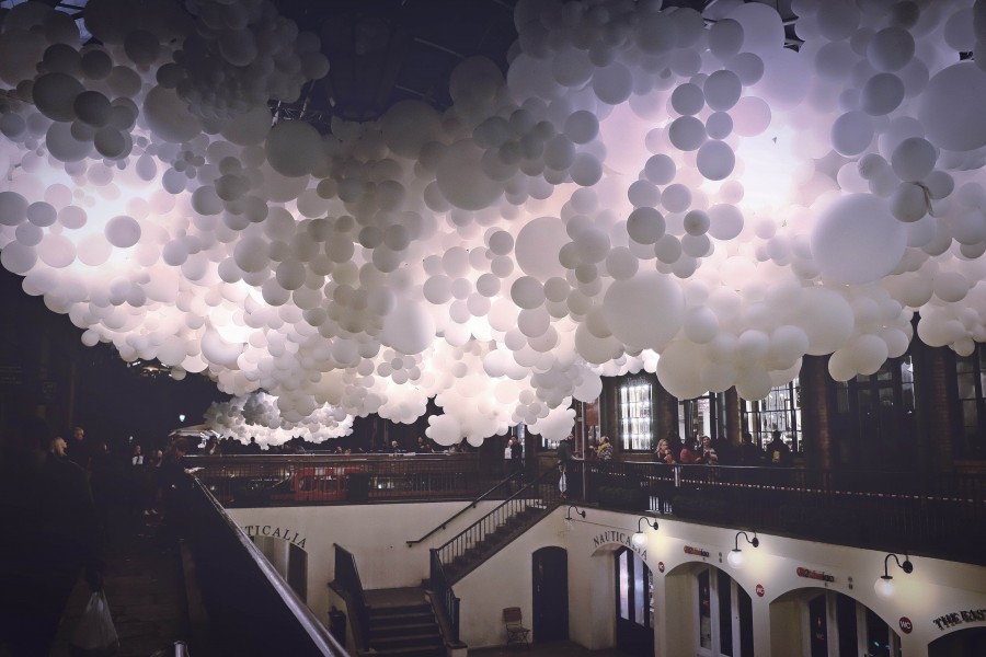 balloon, balloons, white, party, celebration, decoration, many, many, architecture,