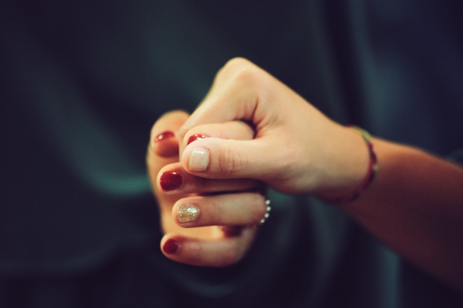hand, hands, two, people, woman, women, ua, painted, painted nails, affection, honey, sentiment, support, black background,
