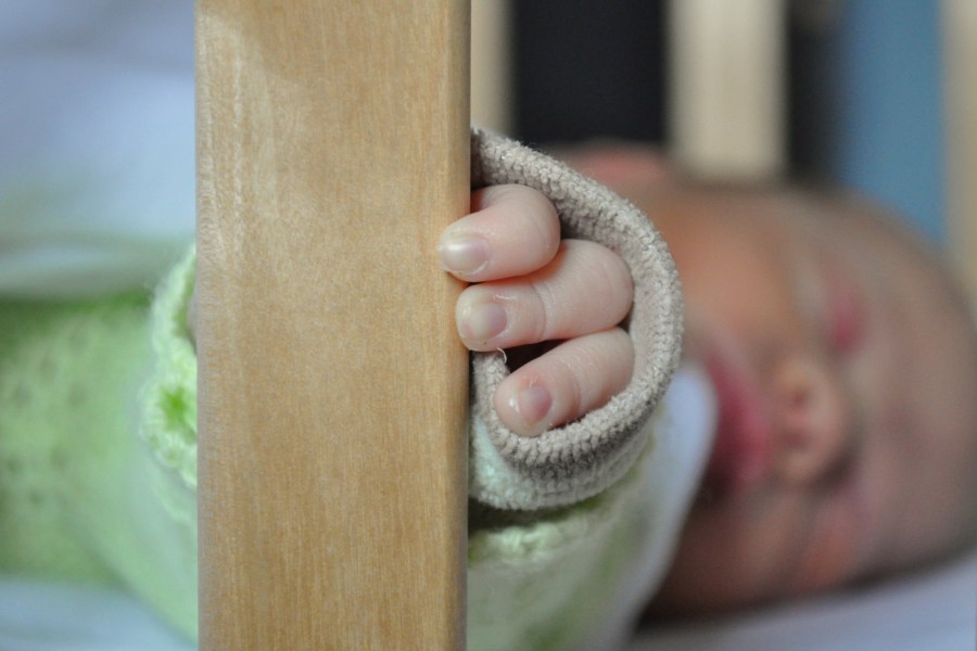 one person, people, baby, child, sleep, sleeping, comfortable rest, rest, foreground, out of focus, home, nap, night, sleep, tender, 2 months 