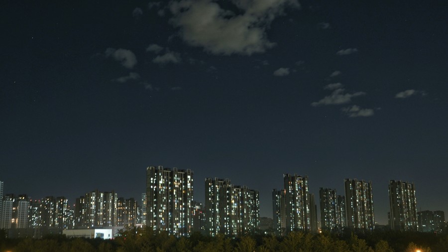night, city, urban, building, buildings, illuminated, lights, skyline,