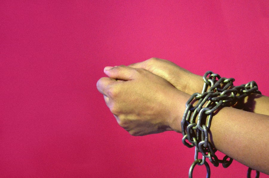 concept, hand, hands, person, man, chain, chains, chained, prisoner, jail,